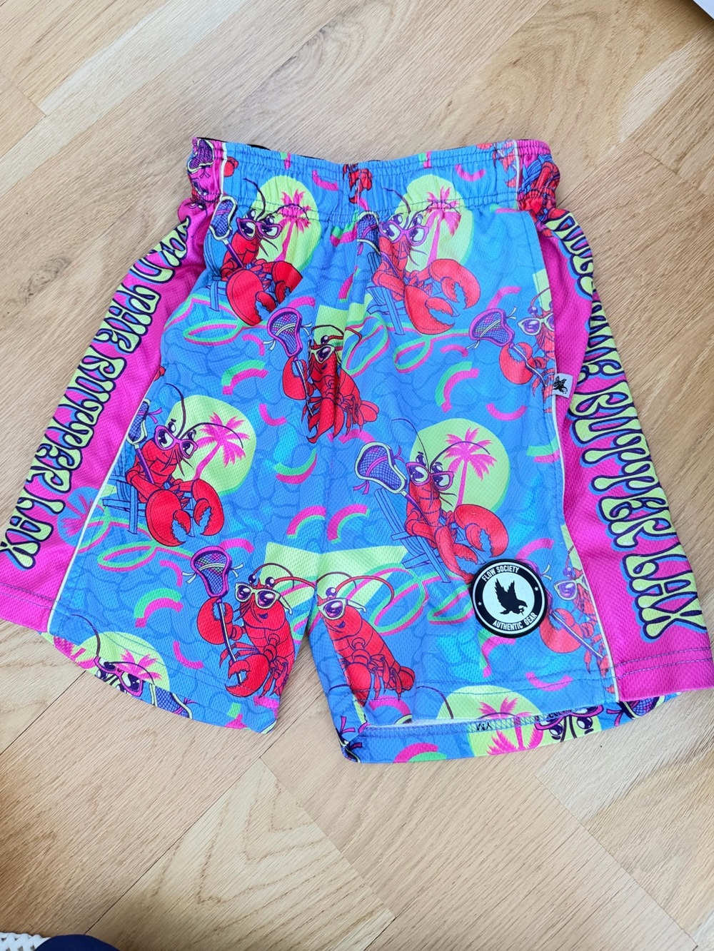 Flow Society Lobster Print Lacrosse Shorts Boys Medium